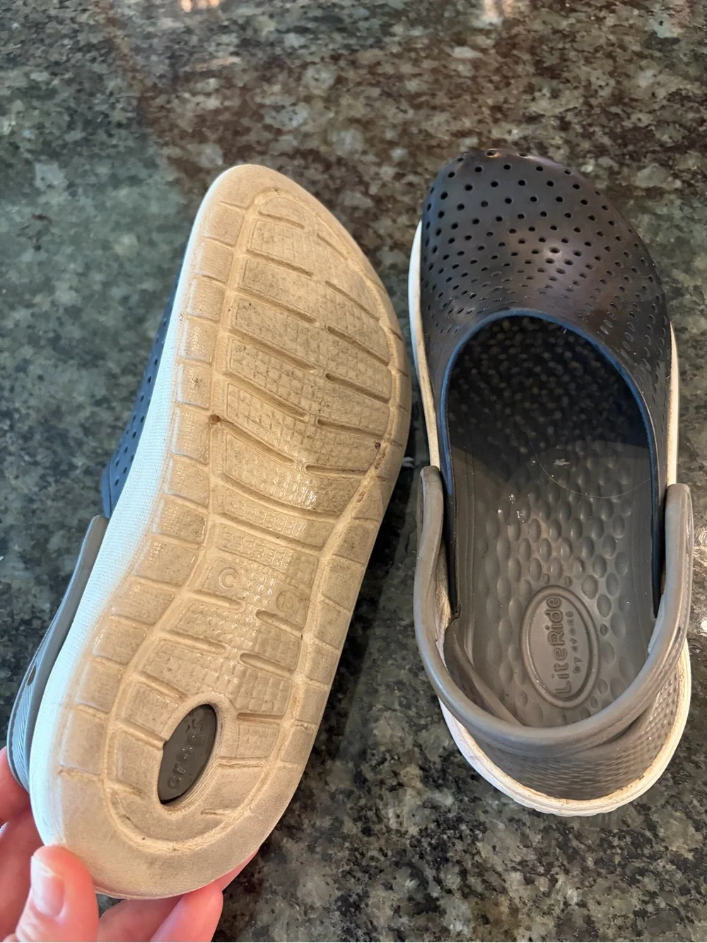 CROCS Kids Navy and Cream Vented Slip-On Clogs